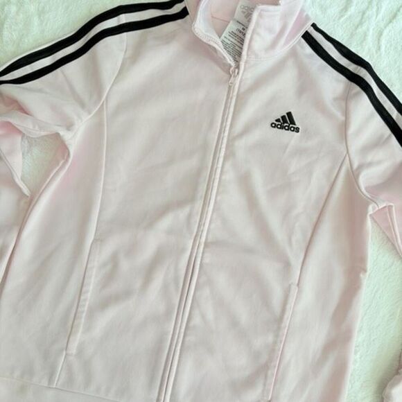 Adidas Full-zip Pink Track Jacket Size Medium 10/12 - Picture 1 of 6